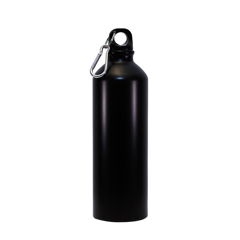 Black Aluminium Water Bottle With Cabiner Glossy Matt